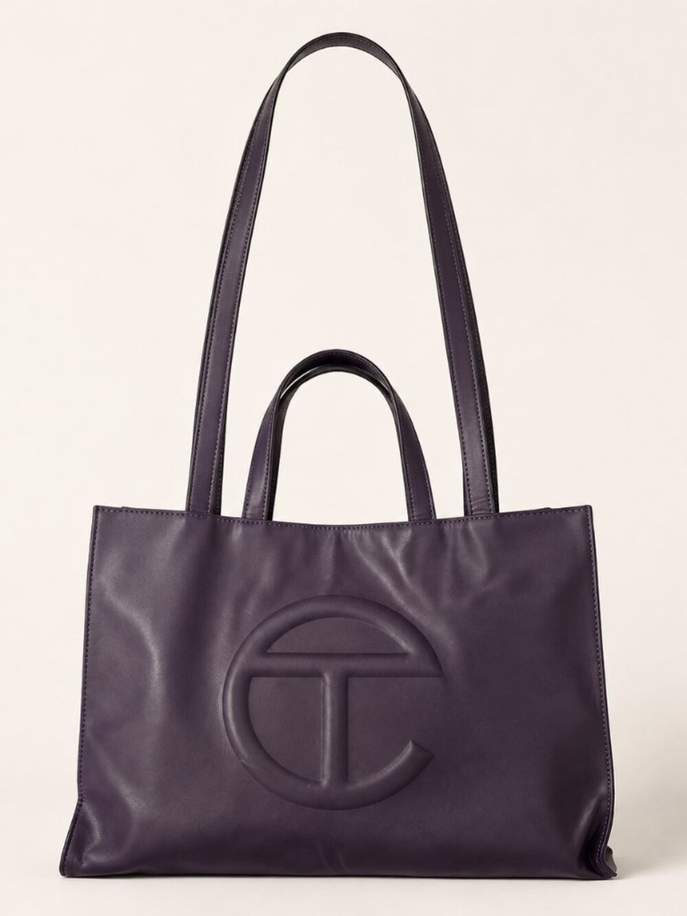 Telfar Medium Shopping Bag Eggplant Purple Vegan Leather Tote